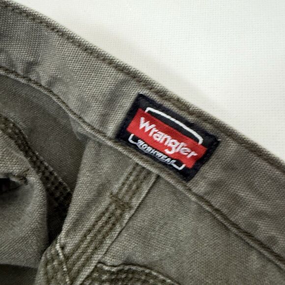 Wrangler Workwear Carpenter Pants Relaxed Olive Green Mens 39x28 - Picture 3 of 7
